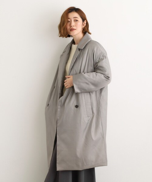 grove（グローブ）の「すっきり見え、ステッチレス中綿コート（その他アウター・レディース・アイボリー系1/ブラック・02/01/03/04/05）」の4枚目の写真