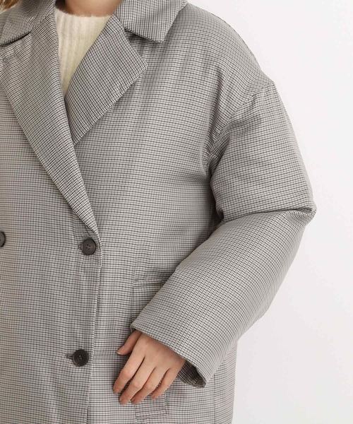 grove（グローブ）の「すっきり見え、ステッチレス中綿コート（その他アウター・レディース・アイボリー系1/ブラック・02/01/03/04/05）」の16枚目の写真