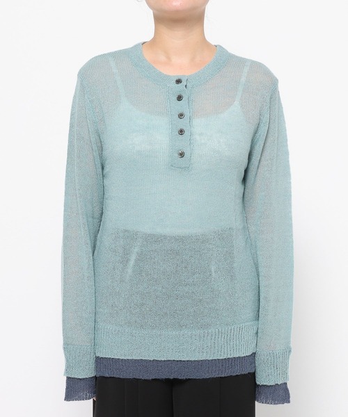 HARE（ハレ）の「シアーレイヤードニット(HARE)（ニット/セーター・レディース・ブラック/スカイブルー・FREE）」の19枚目の写真