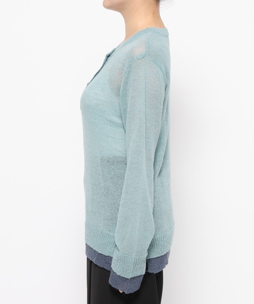 HARE（ハレ）の「シアーレイヤードニット(HARE)（ニット/セーター・レディース・ブラック/スカイブルー・FREE）」の18枚目の写真