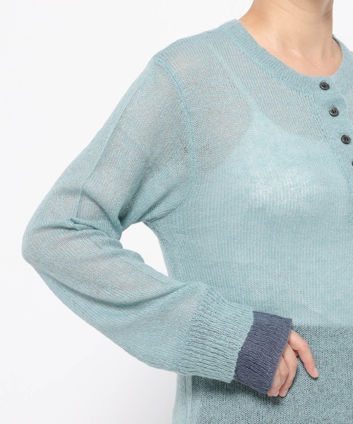 HARE（ハレ）の「シアーレイヤードニット(HARE)（ニット/セーター・レディース・ブラック/スカイブルー・FREE）」の15枚目の写真