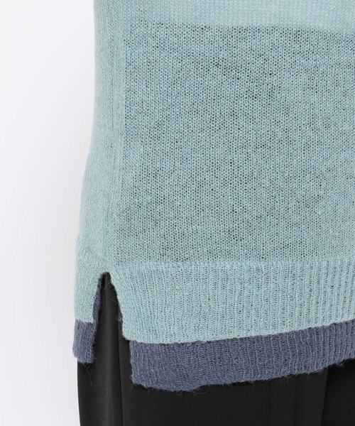 HARE（ハレ）の「シアーレイヤードニット(HARE)（ニット/セーター・レディース・ブラック/スカイブルー・FREE）」の14枚目の写真