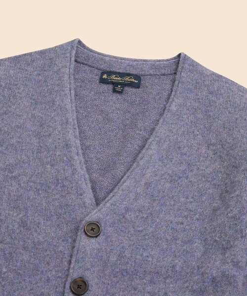 BROOKS BROTHERS(ブルックスブラザーズ)の「ブラッシュドウール Vネックカーディガン(カーディガン/ボレロ・メンズ・ライトグリーン/グレー・SMALL/MEDIUM/LARGE)」の3枚目の写真