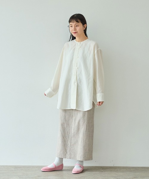 yuni(ユニ )の「slab nep tweed I line tight スカート(スカート・レディース・ベージュ/グレー・FREE)」の14枚目の写真