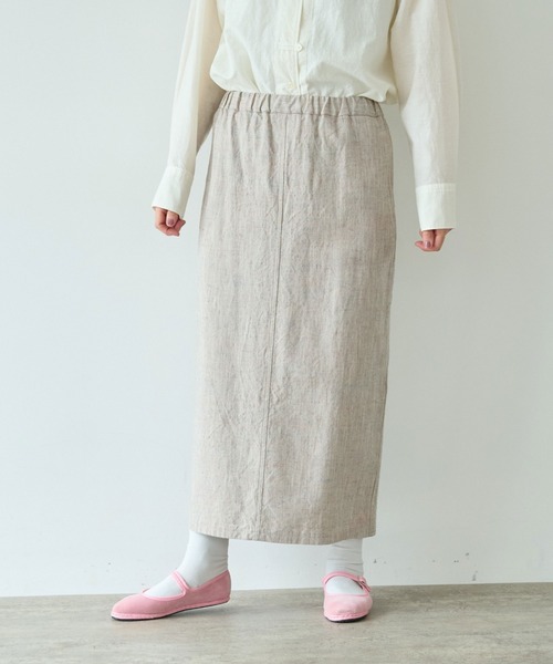 yuni(ユニ )の「slab nep tweed I line tight スカート(スカート・レディース・ベージュ/グレー・FREE)」の20枚目の写真
