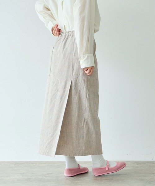 yuni(ユニ )の「slab nep tweed I line tight スカート(スカート・レディース・ベージュ/グレー・FREE)」の22枚目の写真