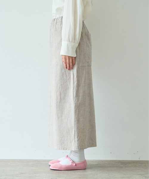 yuni(ユニ )の「slab nep tweed I line tight スカート(スカート・レディース・ベージュ/グレー・FREE)」の5枚目の写真