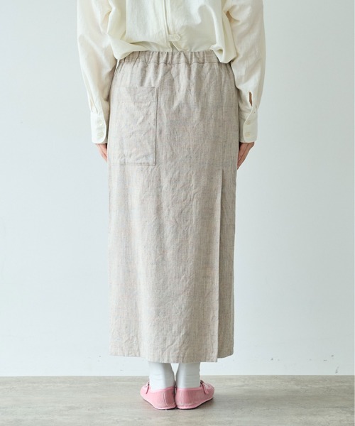 yuni(ユニ )の「slab nep tweed I line tight スカート(スカート・レディース・ベージュ/グレー・FREE)」の6枚目の写真