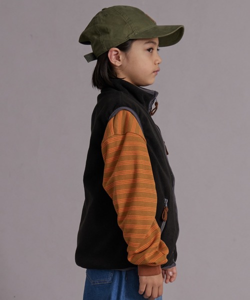 PAIRMANON STREET（ペアマノンストリート）の「フリース スタンドカラー ジップベスト【PAIRMANON STREET】（ベスト・キッズ・グリーン系その他/ブルー系その他/アイボリー/ブラック・100/110/120/130/140/150/160/90）」の8枚目の写真