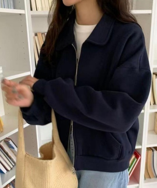 semplice(センプリチェ)の「スウェット【韓国ファッション】(その他アウター・レディース・ライトグレー/ネイビー・F)」の7枚目の写真