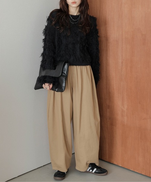 AMELY(エミリー)の「フリンジデザインニットプルオーバー(ニット/セーター・レディース・ベージュ/ブラック/テラコッタ/グレー・フリー)」の5枚目の写真