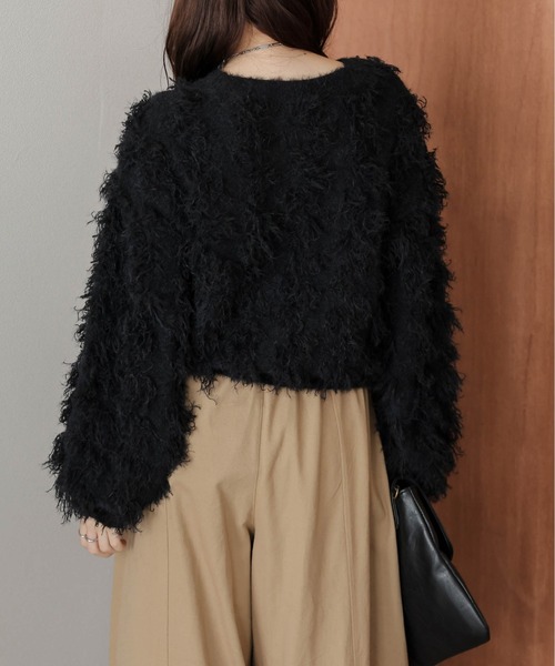 AMELY(エミリー)の「フリンジデザインニットプルオーバー(ニット/セーター・レディース・ベージュ/ブラック/テラコッタ/グレー・フリー)」の8枚目の写真