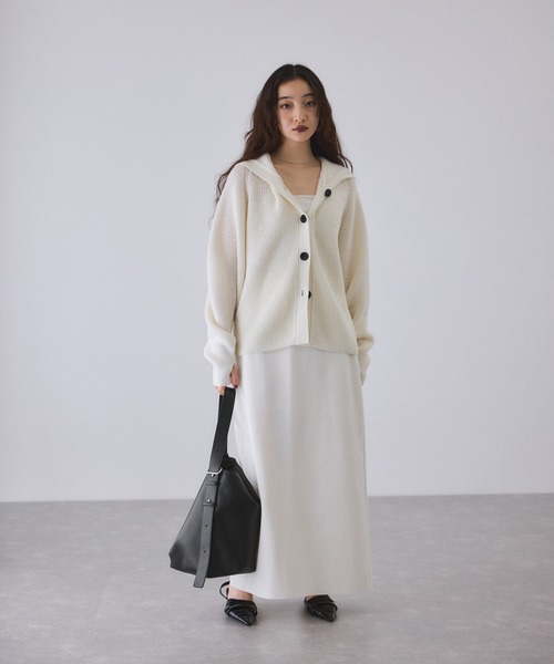 ADAM ET ROPE'(アダムエロペ)の「スプリットレザーワンショルダー2WAYバッグ(ショルダーバッグ・レディース・ブラック/ベージュ・FREE)」の7枚目の写真