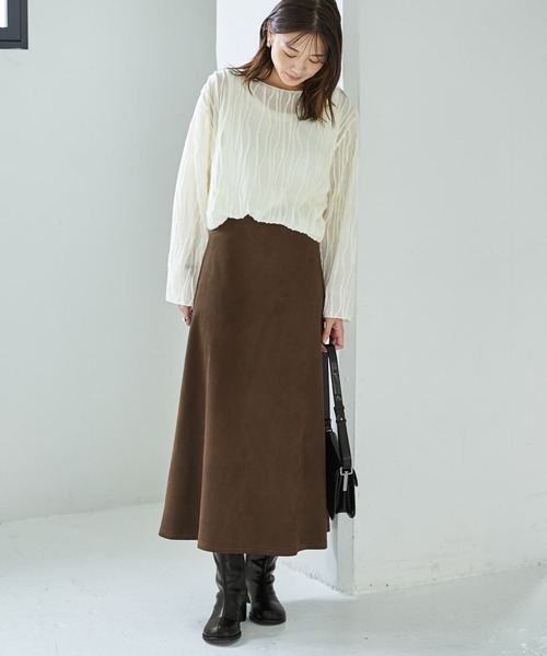 STYLE DELI(スタイルデリ)の「ウェーブラインガーゼトップス(Tシャツ/カットソー・レディース・ブラック/クリーム/カーキブラウン・FREE)」の13枚目の写真