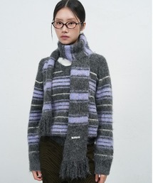 GENERAL IDEA（ジェネラルアイデア）の「【GENERAL IDEA】ヘアリーボーダーマフラー / HAREY STRIPE MUFFLER（マフラー）」