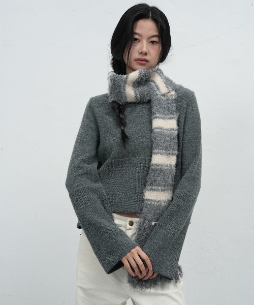 セール】harey stripe muffler ヘアリーボーダーマフラー（マフラー
