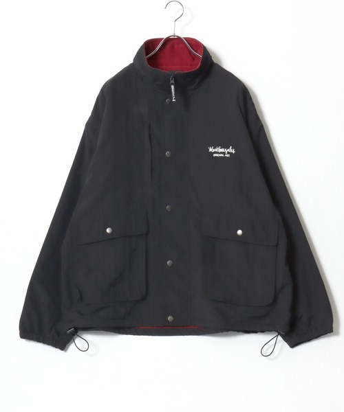 Mark Gonzales（マーク・ゴンザレス）の「2025AW Mark Gonzales/マークゴンザレス ナイロン 裏フリース ワンポイント刺繍 スタンドブルゾン（ブルゾン・メンズ・ネイビー/アイボリー/ブラック・M/L/XL）」の8枚目の写真