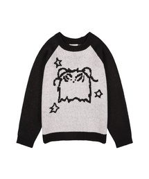 FANCY CLUB | [FANCY x DUSTY] オーバーサイズ カラーブロック プルオーバーニット (ブラック) F25NM1007(ニット/セーター)