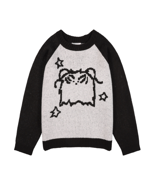 FANCY CLUB（ファンシークラブ）の「[FANCY x DUSTY] オーバーサイズ カラーブロック プルオーバーニット (ブラック) F25NM1007（ニット/セーター・レディース・ブラック・FREE）」の5枚目の写真