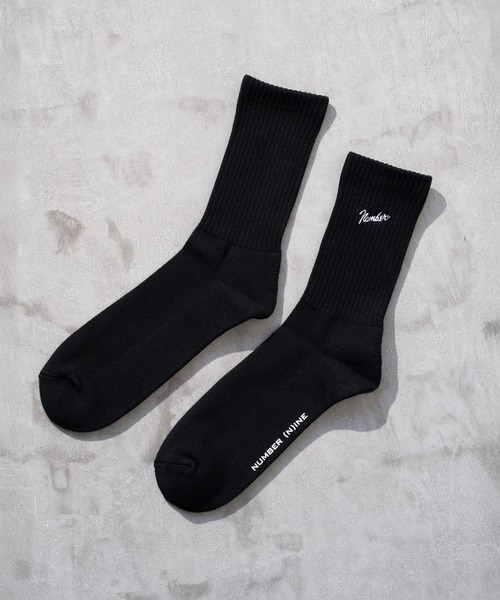 NUMBER (N)INE（ナンバーナイン）の「【NUMBER(N)INE/ナンバーナイン】刺繍ソックス/2Pセット/靴下/2足セット（ソックス/靴下・メンズ・ホワイト/ブラック・FREE）」の2枚目の写真