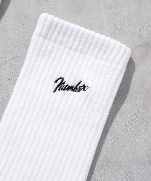 NUMBER (N)INE（ナンバーナイン）の「【NUMBER(N)INE/ナンバーナイン】刺繍ソックス/2Pセット/靴下/2足セット（ソックス/靴下・メンズ・ホワイト/ブラック・FREE）」の4枚目の写真