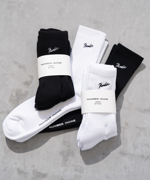 NUMBER (N)INE（ナンバーナイン）の「【NUMBER(N)INE/ナンバーナイン】刺繍ソックス/2Pセット/靴下/2足セット（ソックス/靴下・メンズ・ホワイト/ブラック・FREE）」の3枚目の写真