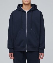 ヘビーウェイトオーバーサイズフード付きスウェットジップアップ[ネイビー]