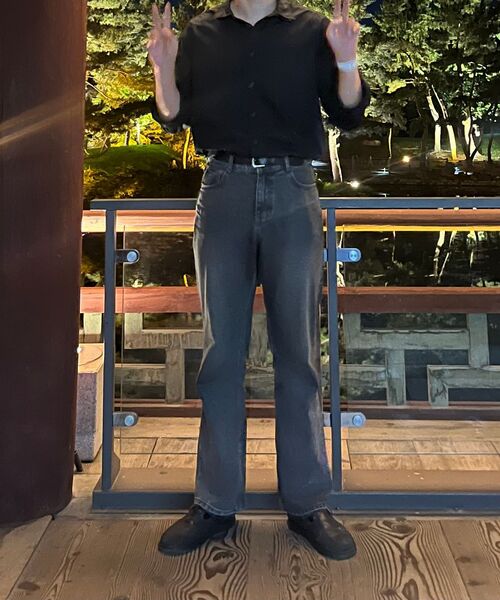 MUSINSA STANDARD（ムシンサスタンダード）の「リラックスドウォッシュドポプリンシャツ[ブラック]（シャツ/ブラウス・メンズ・その他・SMALL/MEDIUM/LARGE/X-LARGE/XX-LARGE）」の2枚目の写真