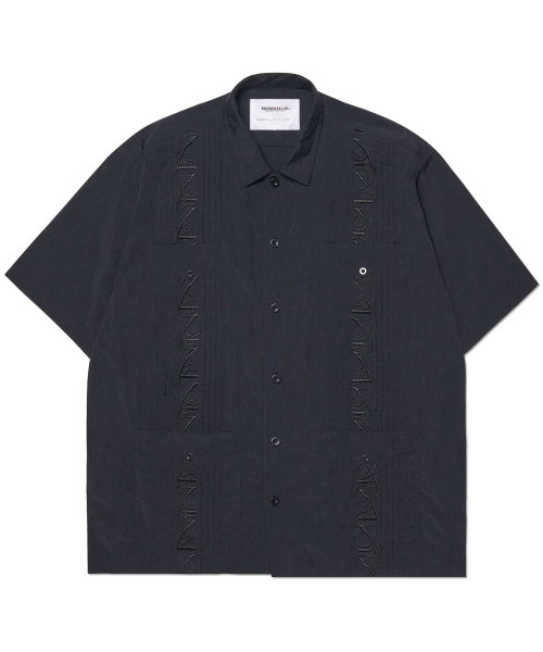 NOMANUAL(NOMANUAL)の「NM GUAYABERA HALF SLEEVE SHIRT - BLACK(シャツ/ブラウス・レディース・その他・SMALL/MEDIUM/LARGE)」の1枚目の写真