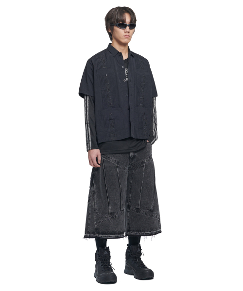 NOMANUAL(NOMANUAL)の「NM GUAYABERA HALF SLEEVE SHIRT - BLACK(シャツ/ブラウス・レディース・その他・SMALL/MEDIUM/LARGE)」の3枚目の写真