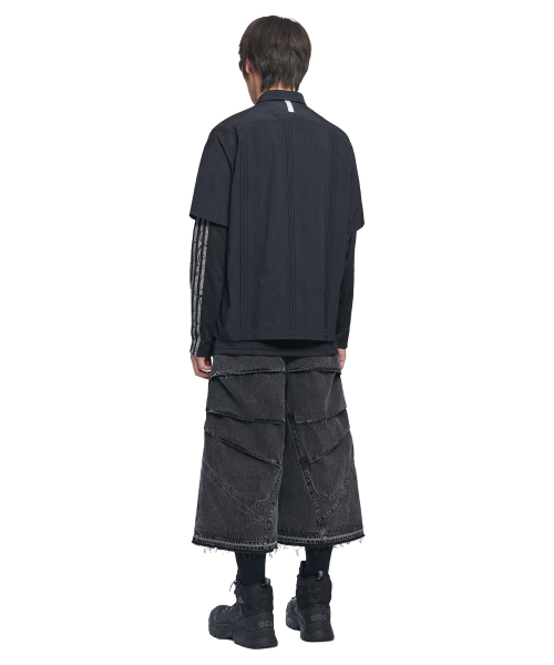 NOMANUAL(NOMANUAL)の「NM GUAYABERA HALF SLEEVE SHIRT - BLACK(シャツ/ブラウス・レディース・その他・SMALL/MEDIUM/LARGE)」の4枚目の写真