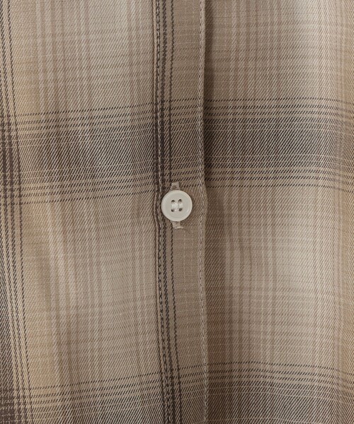 Afternoon Tea（アフタヌーンティー）の「オンブレチェックフリルカラーブラウス（シャツ/ブラウス・レディース・ライトベージュ/ブラック・MEDIUM）」の9枚目の写真