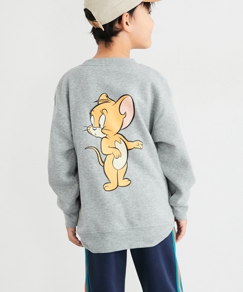 Tom＆Jerry（トムアンドジェリー）の「【トムとジェリー】ビッグシルエットプリントトレーナー（スウェット・キッズ・グリーン/ネイビー/チャコール/杢グレー・110/120/130/140/150/160）」の2枚目の写真