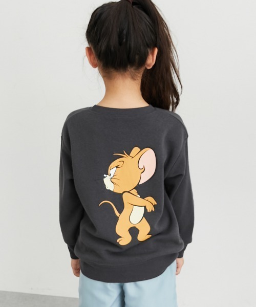 Tom＆Jerry（トムアンドジェリー）の「【トムとジェリー】ビッグシルエットプリントトレーナー（スウェット・キッズ・グリーン/ネイビー/チャコール/杢グレー・110/120/130/140/150/160）」の3枚目の写真