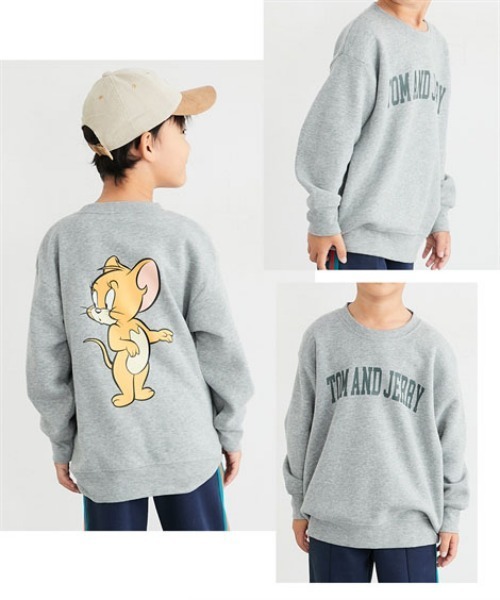 Tom＆Jerry（トムアンドジェリー）の「【トムとジェリー】ビッグシルエットプリントトレーナー（スウェット・キッズ・グリーン/ネイビー/チャコール/杢グレー・110/120/130/140/150/160）」の11枚目の写真