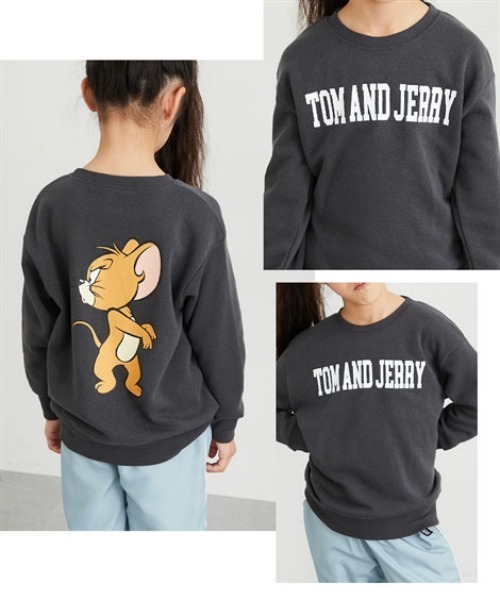 Tom＆Jerry（トムアンドジェリー）の「【トムとジェリー】ビッグシルエットプリントトレーナー（スウェット・キッズ・グリーン/ネイビー/チャコール/杢グレー・110/120/130/140/150/160）」の13枚目の写真