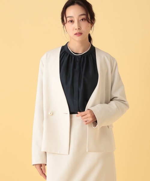 Elura（エルーラ）の「≪入卒/セレモニー/通勤≫ボウタイ2WAYブラウス/612479（シャツ/ブラウス・レディース・ホワイト/ネイビー・FREE）」の13枚目の写真