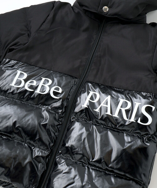 BeBe（ベベ）の「【撥水加工】タフタ切り替えロゴプリントフード中綿コート（ダウンジャケット/コート・キッズ・ブラック・130cm/120cm/110cm/100cm/140cm/150cm）」の10枚目の写真