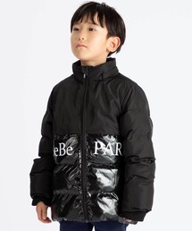 BeBe | 【撥水加工】タフタ切り替えロゴプリントフード中綿コート(ダウンジャケット/コート)