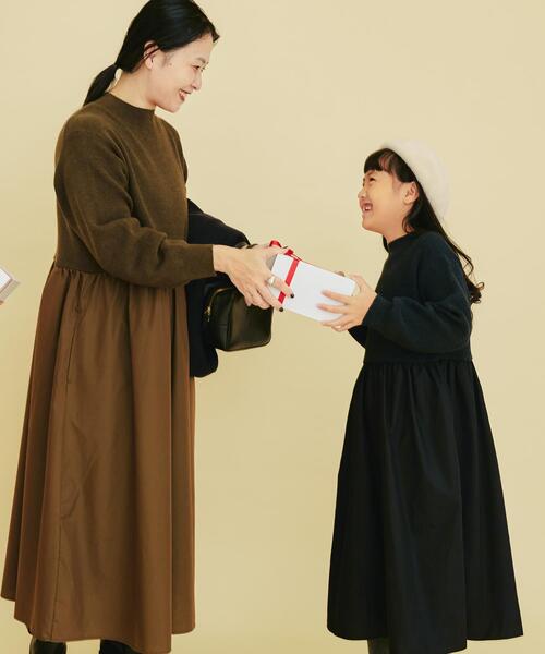 セール】『親子リンク』ニットドッキングワンピース(KIDS)（ワンピース