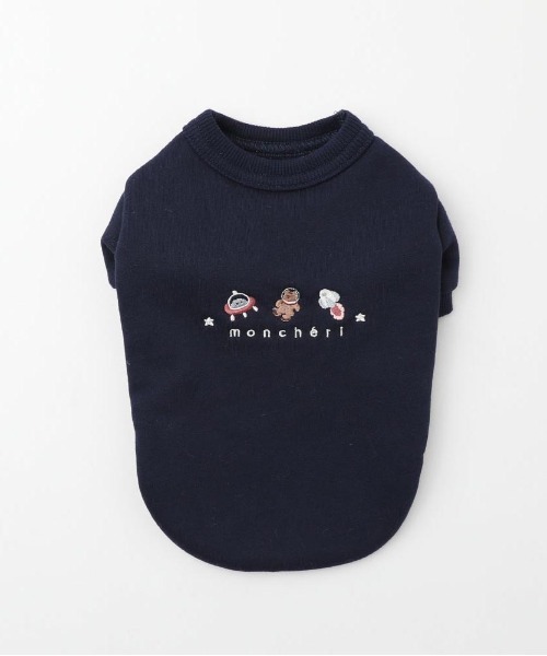 moncheri（モンシェリ）の「宇宙柄刺繍トップス（ペットウェア・レディース・カーキ/ネイビー・S/M/L/XL）」の2枚目の写真