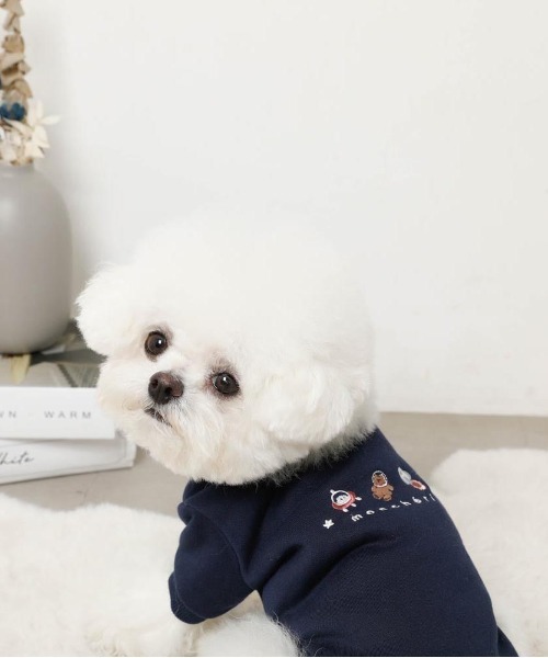 moncheri（モンシェリ）の「宇宙柄刺繍トップス（ペットウェア・レディース・カーキ/ネイビー・S/M/L/XL）」の16枚目の写真