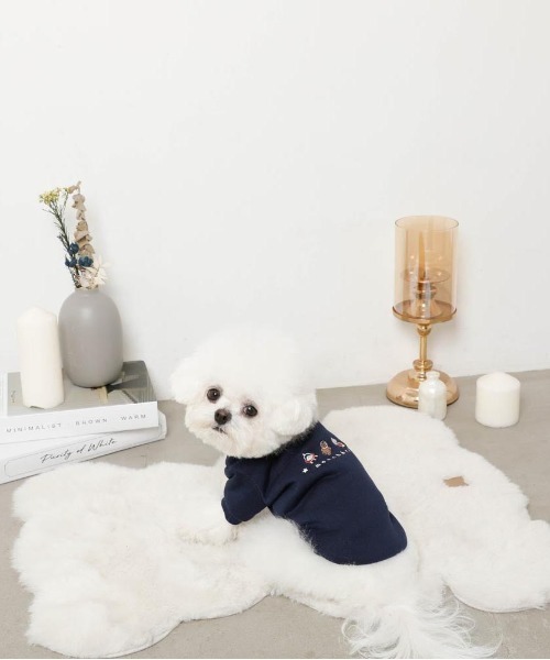 moncheri（モンシェリ）の「宇宙柄刺繍トップス（ペットウェア・レディース・カーキ/ネイビー・S/M/L/XL）」の11枚目の写真