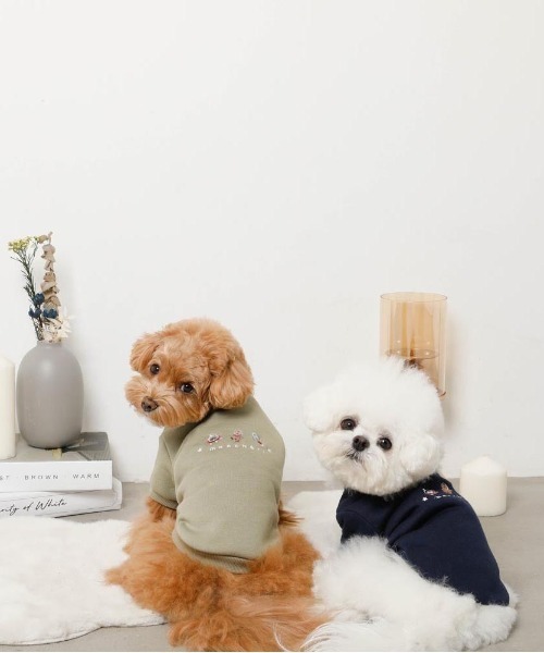 moncheri（モンシェリ）の「宇宙柄刺繍トップス（ペットウェア・レディース・カーキ/ネイビー・S/M/L/XL）」の18枚目の写真