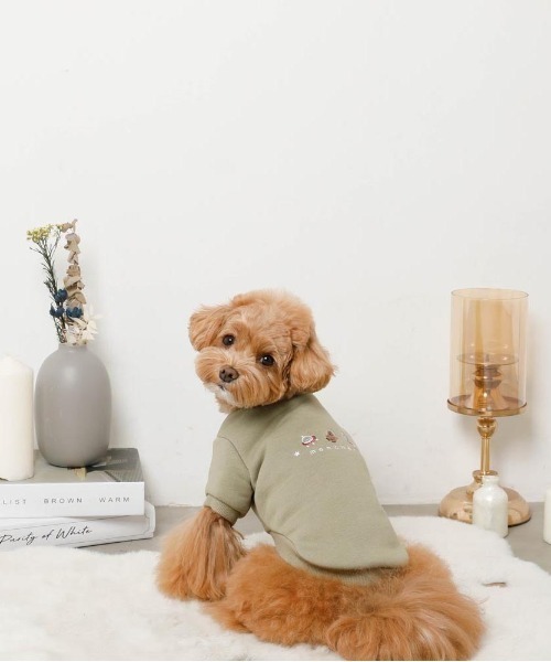 moncheri（モンシェリ）の「宇宙柄刺繍トップス（ペットウェア・レディース・カーキ/ネイビー・S/M/L/XL）」の10枚目の写真