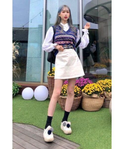 MAINBOOTH(メインブース)の「Ethnic Vest(NAVY)(ベスト・レディース・その他・2)」の4枚目の写真