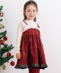 SLAP SLIP（スラップスリップ）の「【お揃い】キラキラ刺しゅうボアドッキングワンピース(80~130cm)（ワンピース）」