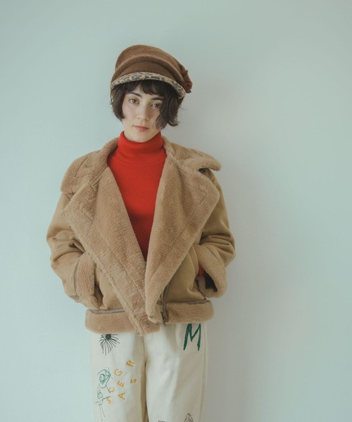 Three Four Time（ｽﾘｰﾌｫｰﾀｲﾑ）の「スタンドカラーショートジャケット（その他アウター・レディース・ベージュ・FREE）」の3枚目の写真