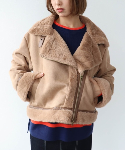 Three Four Time（ｽﾘｰﾌｫｰﾀｲﾑ）の「スタンドカラーショートジャケット（その他アウター・レディース・ベージュ・FREE）」の7枚目の写真