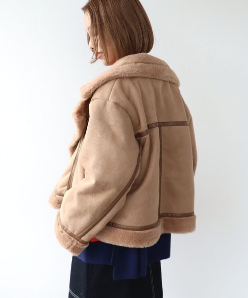 Three Four Time（ｽﾘｰﾌｫｰﾀｲﾑ）の「スタンドカラーショートジャケット（その他アウター・レディース・ベージュ・FREE）」の8枚目の写真